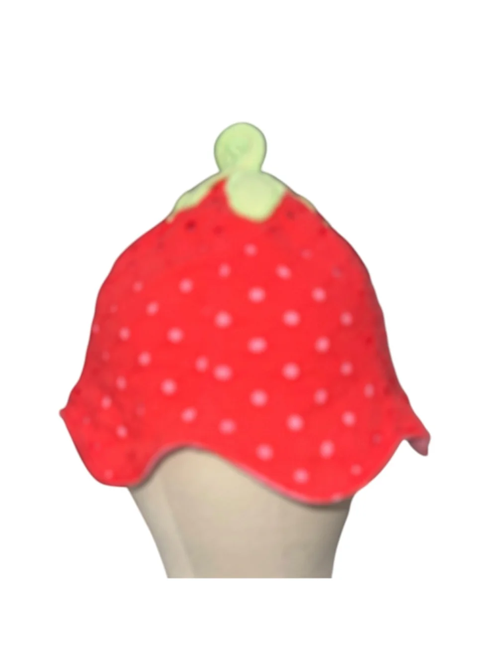 Gymboree Girls Strawberry Sun Hat 4T-5T Red Eyelet Scalloped Brim